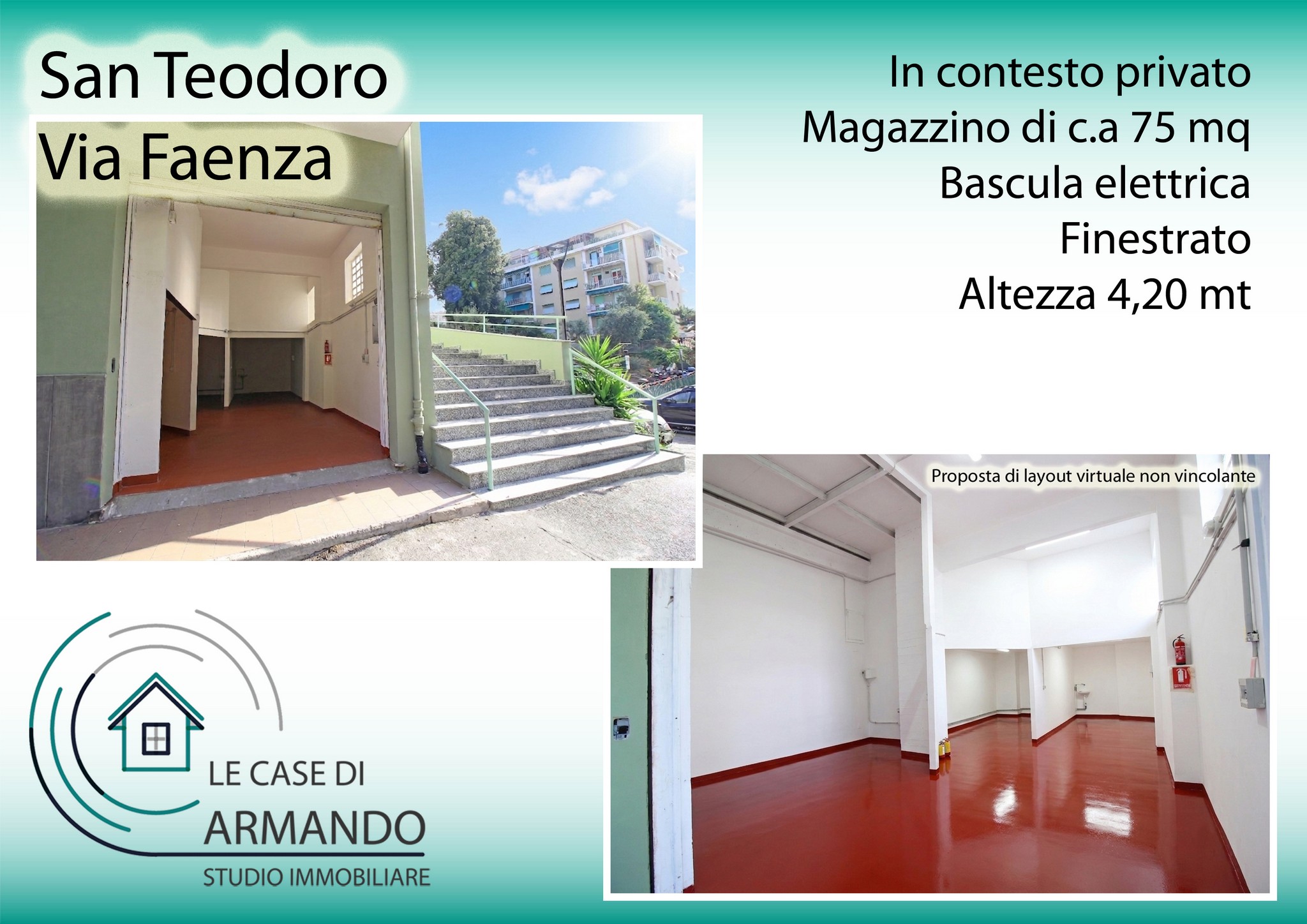 Un’opportunità di spazio e valore a San Teodoro (Via Faenza)